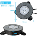 Miniatyrbillede 3 af 5: Akvarium Luftsten, 3W Undervands Fisketank Boblesten, RGB-XM2-