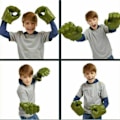Miniatyrbild 5 av 5: Hulk Smash Hands Avengers Cosplay Mjuk Leksak Doll Handskar Ett Par Party Toy Present - Perfekt