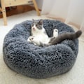 Miniatyrbillede 3 af 4: Kat Hund Kæledyrsseng Rund Plys Hundeseng Donut Formet Katteseng
