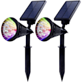 Pikkukuva 1 / 4: 2 kpl puutarhavaloja [vaihtaa väriä], 7 RGB-väri LED-lamppuhelmeä -XM2-