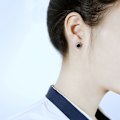 Miniatyrbillede 5 af 10: Små sølvøreringe med flad bagside Mini sollignende øreringe Diameter 12 mm Hypoallergeniske unisex øreringe sæt
