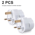Miniatyrbilde 1 av 5: 2x Reiseadapter Adapterkontakt for England - Reisekontakt Power EU til -uttak - Reisekontakt Hvit_qudddd-XM1-