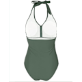 Miniatyrbillede 5 af 5: Badedragt til kvinder med mavekontrol, push-up, formende badedragt, halterneck, rygløs GRØN GREEN XL