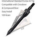 Miniatyrbillede 2 af 2: Jagtspidser, 12-pak 3-bladede jagtspidser 100 grain Skrue-i jagtspidser Jagtspidser Kompatible med Traditionelle Buer og Compoundbuer - meili