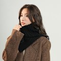Miniatyrbillede 3 af 9: Strikket halstørklæde turtleneck SORT 2 2 sort-KK1- black 2-2
