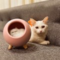 Miniatyrbillede 2 af 5: Kat Kæledyrshus Bordlampe, Sød Kat Natlampe Lille Kæledyrshus-XM2-
