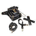 Pikkukuva 10 / 10: Steam Punk Vintage Rock Goth -laukku Goth Axel Vyölaukut P-KK1- Cool black