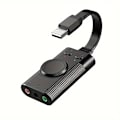 Pikkukuva 1 / 5: USB-ääniadapteri, USB-äänikortti, Ulkoinen äänikortti äänenvoimakkuuden säädöllä