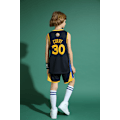 Miniatyrbild 3 av 4: Stephen Curry No.30 Baskettröja Set Warriors Uniform för Barn Tonåringar V Svart Black XS (110-120CM)