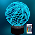 Miniatyrbilde 1 av 5: 3D Basketball Nattlampe Optisk Illusjon Lampe med 16 Farger-XM2-