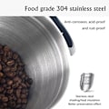 Miniatyrbilde 4 av 5: Kaffebeholder Lufttett Krukke Rustfritt Stål Oppbevaringsbeholder for Kaffe Bønner 1,5 L med Skje og Utluftningsventil for Kaffe Te, Svart