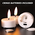 Miniatyrbild 2 av 5: Ljusa, realistiska LED-te-ljus med timer, batteri ingår, flamlösa flimrande votivljus, 12-pack, vitt