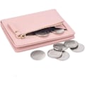 Miniatyrbilde 3 av 5: Dame Lommebøker Liten Bifold Lær Lommebok Damer Mini Kort Pung (rosa)
