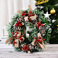 Miniatyrbilde 2 av 8: Kunstig Julekrans Fargerik Vakker Vegg Vindus Dørkrans for Ytterdør Festdekorasjon-KK1- D