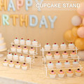 Miniatyrbillede 6 af 8: Akryl Display Stativ Hylde 3 Trins Trin Opbevaringsstativ til Cupcakes Smykker Parfumer Organizer Display Hylde Stativ