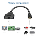 Miniatyrbillede 2 af 5: HDMI Splitter Adapter Kabel HDMI 1 Ind 2 Ud
