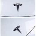 Pikkukuva 5 / 5: 3x Mattamusta T-Logo Konepellin Merkki Tesla Model Y