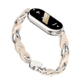 Miniatyrbillede 2 af 5: Til Xiaomi Smart Band 8 Magnetisk Urrem Ægte Carbon Læder + Aluminium Legering Kædearmbånd 2746