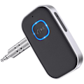 Miniatyrbilde 1 av 5: Bil Bluetooth 5.0 Mottaker, Støyreduserende AUX Adapter, Hjemmestereo/Håndfri Samtale Bluetooth Musikk Mottaker, 16 Timers Batteritid - Svart