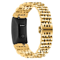 Pikkukuva 6 / 6: Fitbit Inspire / Inspire HR helmillä koristeltu ruostumattomasta teräksestä valmistettu ranneke - Kulta Gold Guld