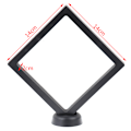 Pikkukuva 1 / 5: Neliönmuotoinen 3D kelluva koru kolikon esittelykehys pidike laatikko kotelo w Black-KK1- Black 14*14*2cm