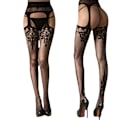 Miniatyrbilde 6 av 9: 2-PAKKE Sexy nettstrømper for kvinner strømpebukser høye strømper nettstrømper-KK1- 6072 black