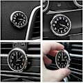 Pikkukuva 5 / 6: Auton kojelautakello, Mini Quartz Analog Autokojelaudan Ilmaventtiilin Kiinnityskello Autokoristeluun, Universaali ja Valoisa (Musta)