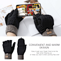 Miniatyrbillede 3 af 4: Damehandsker vinter touchscreen handsker strikkede fingerhandsker-XM2-