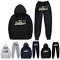 Miniatyrbilde 2 av 5: Menn Tracksuit Shooters Hettegenser Joggebukser Sett Hettegenser Vinter Fleece Antrekk Marineblå Navy Navy S