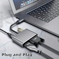 Pikkukuva 4 / 5: USB-C-hubi HDMI:hen, VGA:han ja useisiin portteihin, 4-in-1 USB-C - VGA - moniporttisovitin