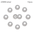 Pikkukuva 1 / 10: 10 kpl Metallirhinestone-helminappeja Paitapainikkeet HOPEA hopea silver 23MM10pcs-10pcs