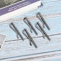 Miniatyrbillede 5 af 5: Pengeclips med fjeder, 5 stk. rustfri stålpengeclips til læderpung