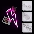 Miniatyrbild 3 av 4: Lightning Neon, LED Blixtformad Neonskylt, Neon Batteri/USB