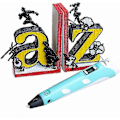 Miniatyrbilde 5 av 5: 3D-penn - Inkluderer en 3D-penn, 3 startfarger av PLA-filament, en sjablongbok + en guide-XF5-
