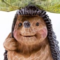 Miniatyrbillede 4 af 5: Udskåret Pindsvin Fuglebad Dyrestatue Udendørs Fuglefoder Resin