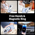 Miniatyrbilde 2 av 4: Etui til iPhone 16 Pro med magnetisk støtte + 2 herdede glass - Anti-ripe silikonbeskyttelse med glitrende effekt Blå