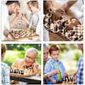 Pikkukuva 2 / 4: Shakkisetti, 12\"x12\" Puinen 3-in-1 Shakki & Tammi & Backgammon