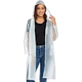 Miniatyrbilde 4 av 5: Althee Gjenbrukbar Regnponcho for Voksne i Eva. Unisex lang transparent regnjakke med hette