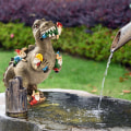 Miniatyrbilde 3 av 4: Jurassic Cartoon Dinosaur Capture Dwarf Resin Hagepynt Resin Håndverk Hagepynt