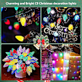 Miniatyrbilde 3 av 5: C9 Julelys Utendørs Juledekorasjoner 60led Lys Juletrestrenglyssett For Innendørs Utendørs Bryllup, Ferie, Fest, Hjem Chris