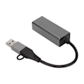 Miniatyrbilde 5 av 5: USB C til RJ45-adapter, sølvgrå USB til Ethernet RJ45-adapter for bærbare PC-er, støtter 10/100/1000 Mbps, stabil brikke