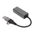 Miniatyrbillede 5 af 5: USB C til RJ45-adapter, sølvgrå USB til Ethernet RJ45-adapter til bærbare pc'er, understøtter 10/100/1000 Mbps, stabil chip