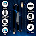 Miniatyrbild 4 av 5: USB till Optisk Ljudadapter USB A till Fiberoptisk Ljud SPDIF Portanslutning Ljudkonverteringskabel
