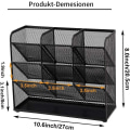 Miniatyrbillede 1 af 3: Mesh skrivebordsopbevaringsstativ, multifunktionel penneholder, læring (sort)