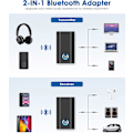 Miniatyrbilde 2 av 4: Bluetooth-sender og -mottaker, 2-i-1 Bluetooth-lydadapter, mini bærbar 3,5 mm jack, dobbel tilkoblingssender kompatibel med Bluetooth-lydenheter