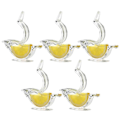 Miniatyrbillede 1 af 3: 5 stk Citronpresser Klip Akryl Manuel Citron Skive Presser Praktisk Transparent Frugtpresser Til Hjemmet