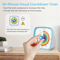 Miniatyrbillede 2 af 5: 60-Minutters Visuel Timer med Natlys, Nedtællingstimer, Pomodoro Timer med Regnbue Mønster til Børn og Voksne Blå