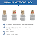 Miniatyrbillede 3 af 5: Højttaler Post Snap-in Banan Keystone Jack - Hvid, 10 stk
