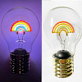 Miniatyrbilde 1 av 3: Regnbue LED retro glødelampe trådløs bordlampe regnbue lys soverom nattlys