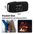 Pikkukuva 4 / 4: Kannettava aurinkokäyttöinen hätäkäsikampi radio AM/FM-radio 1000mAh ladattava virtapankki USB-matkapuhelimen laturi LED-taskulamppu